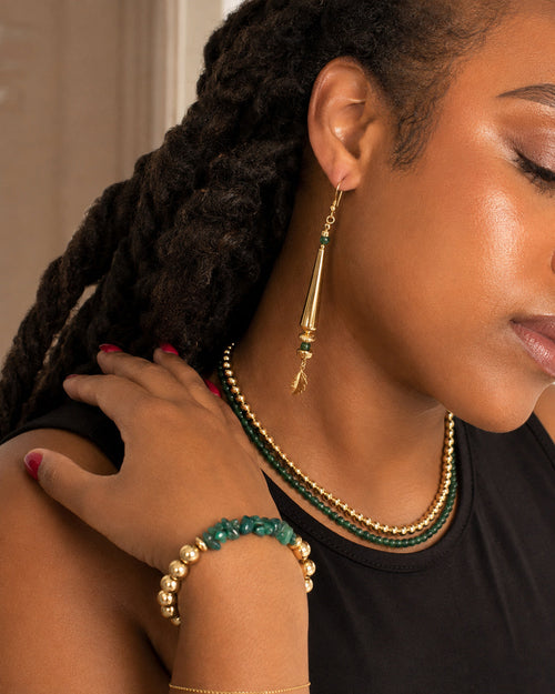 14k Gold Filled Onyx or Emerald Bold 7mm Beaded Bracelets