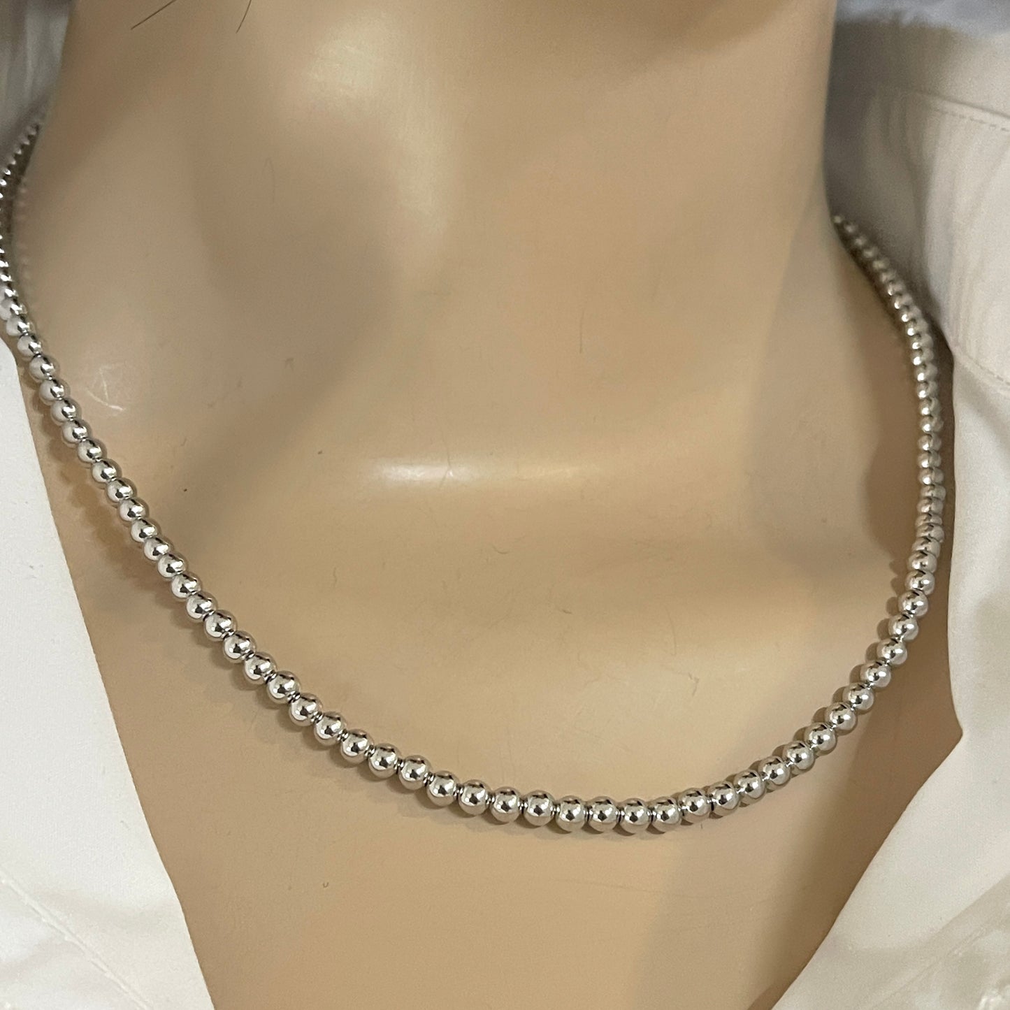 14k Solid Gold Beaded Sphere Necklace in gift box