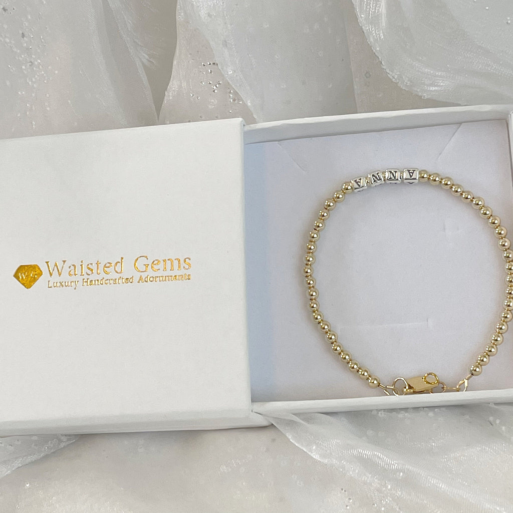14k Gold Filled Bracelet – Lobster Clasp Name Design