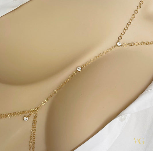 White Topaz Body Chain