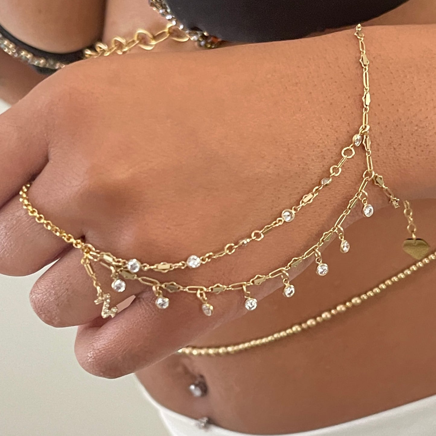 The White Topaz Hand Chain