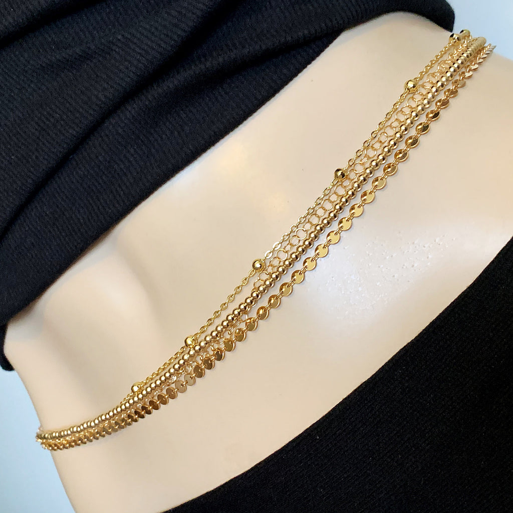 14k Gold Filled Multi -Strand Layered Waist Chain
