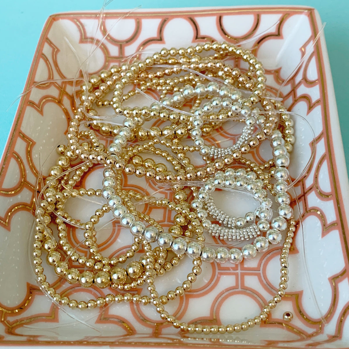 10k Solid Gold Beaded Bracelets – Individual or Full Set