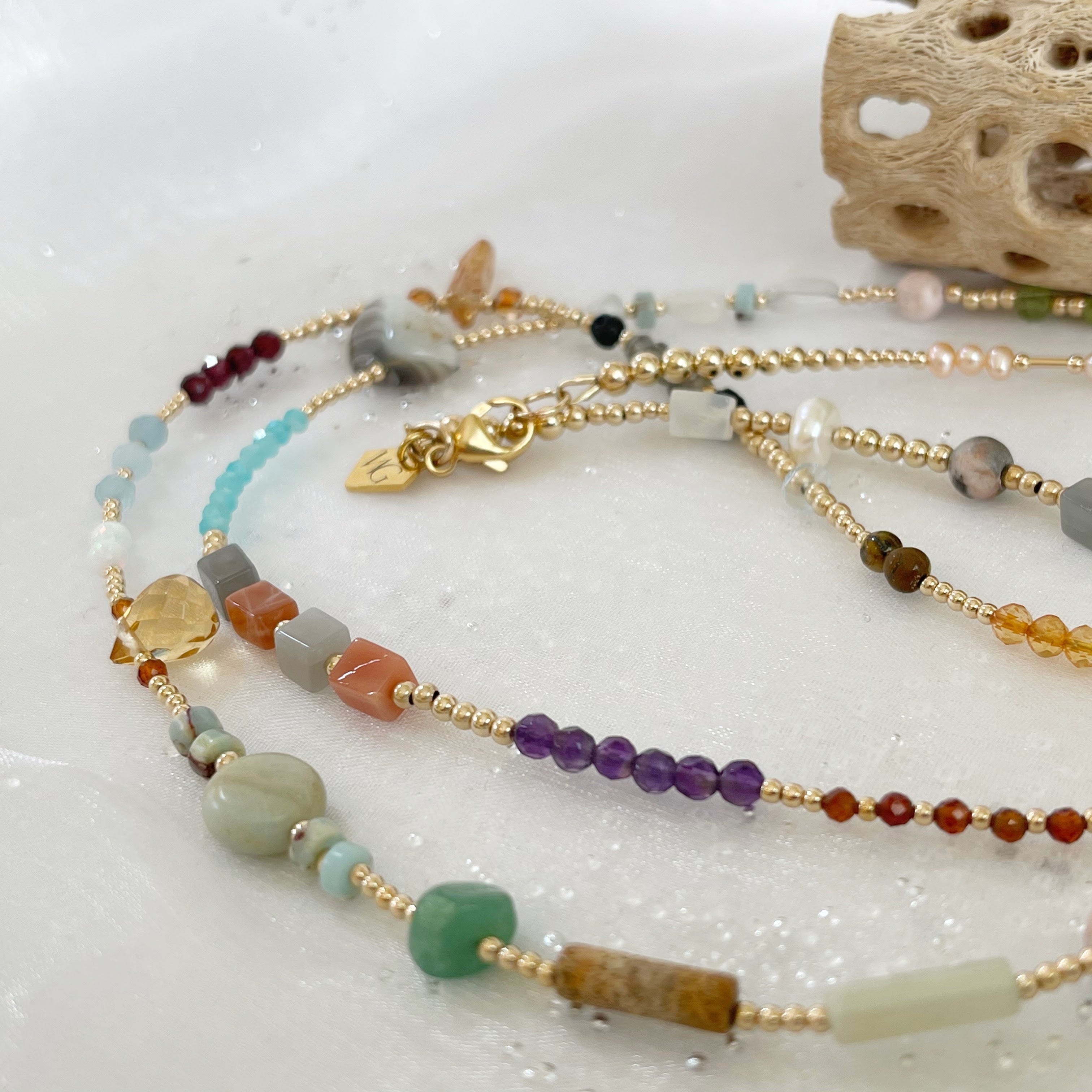 14k Gold Filled Waist Beads – Custom Gemstone Design