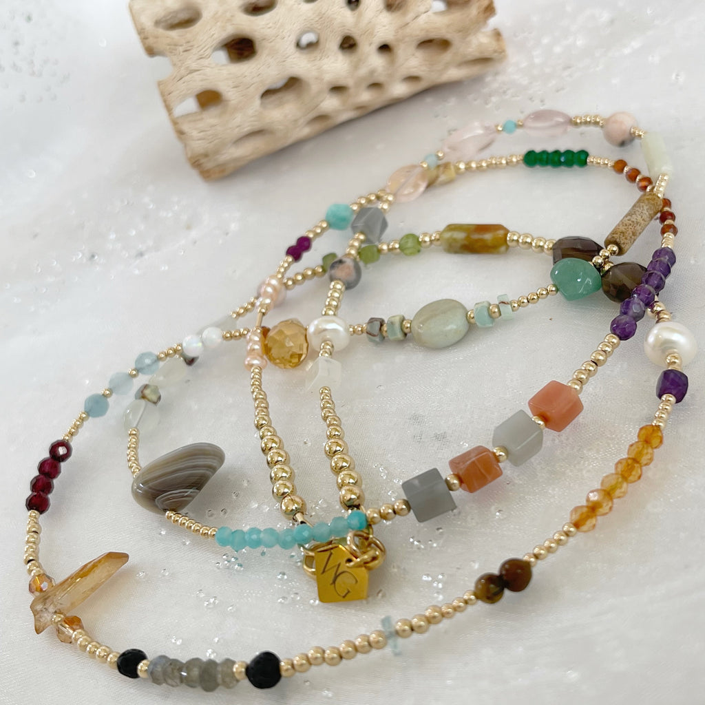 14k Gold Filled Waist Beads – Custom Gemstone Design
