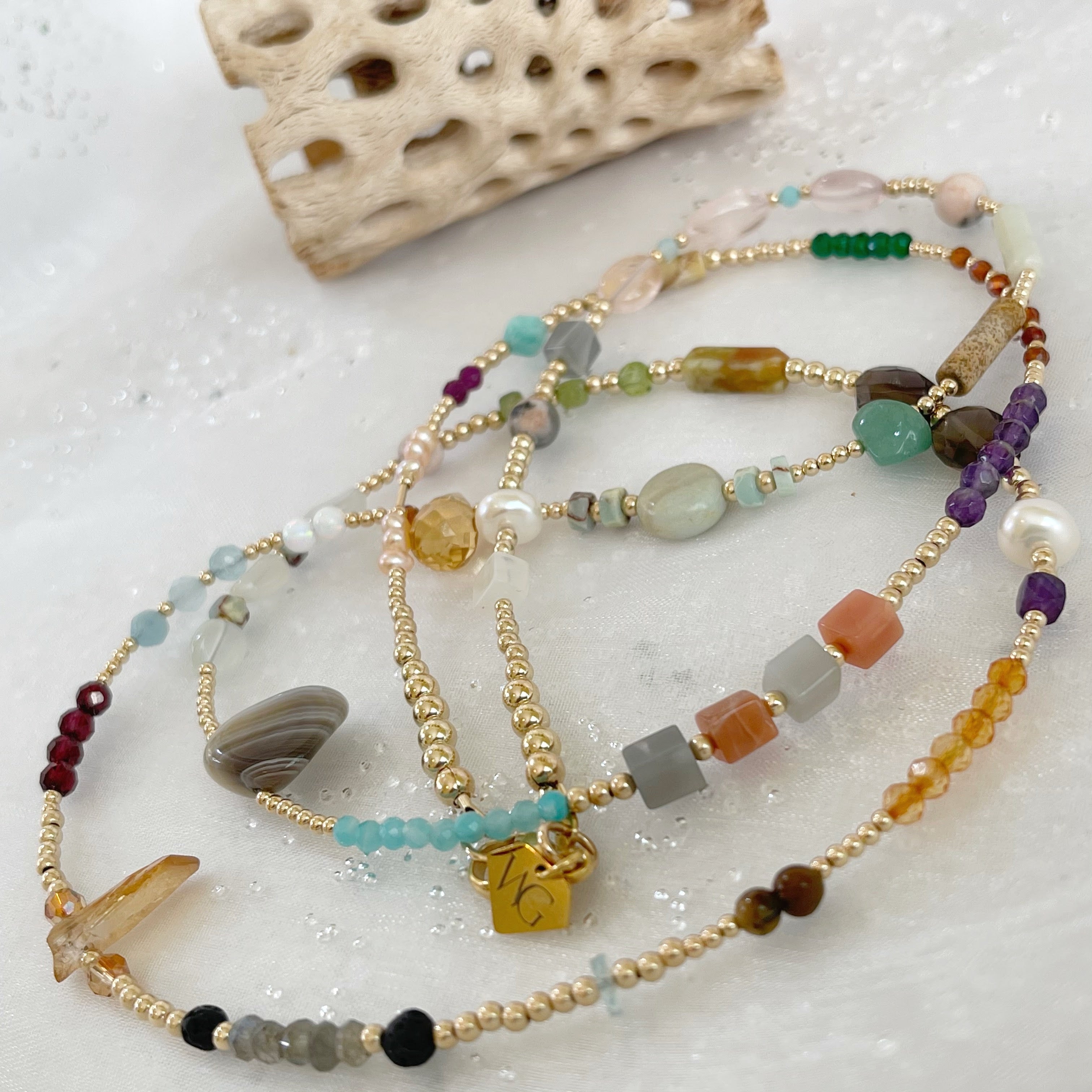 14k Gold Filled Waist Beads – Custom Gemstone Design