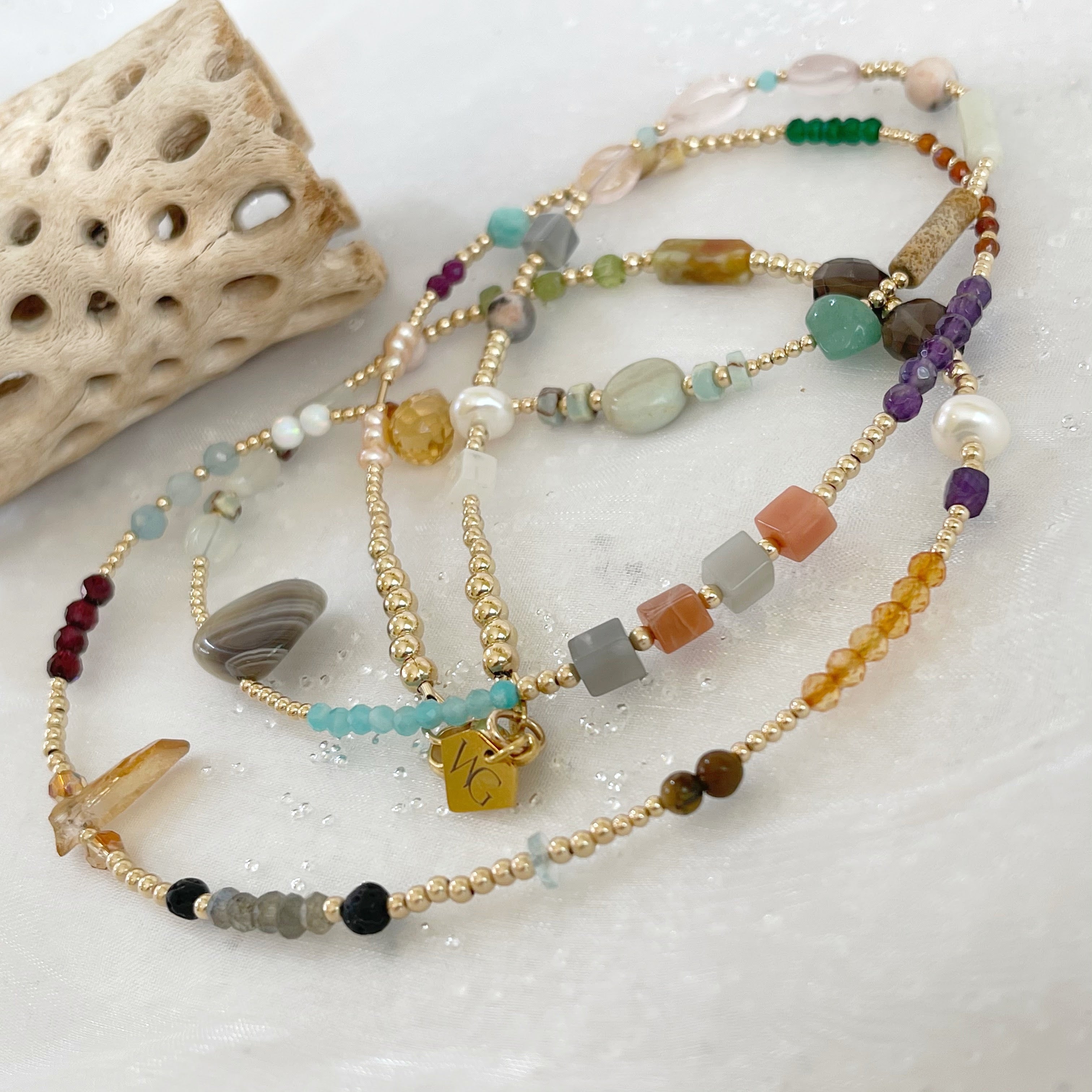 14k Gold Filled Waist Beads – Custom Gemstone Design