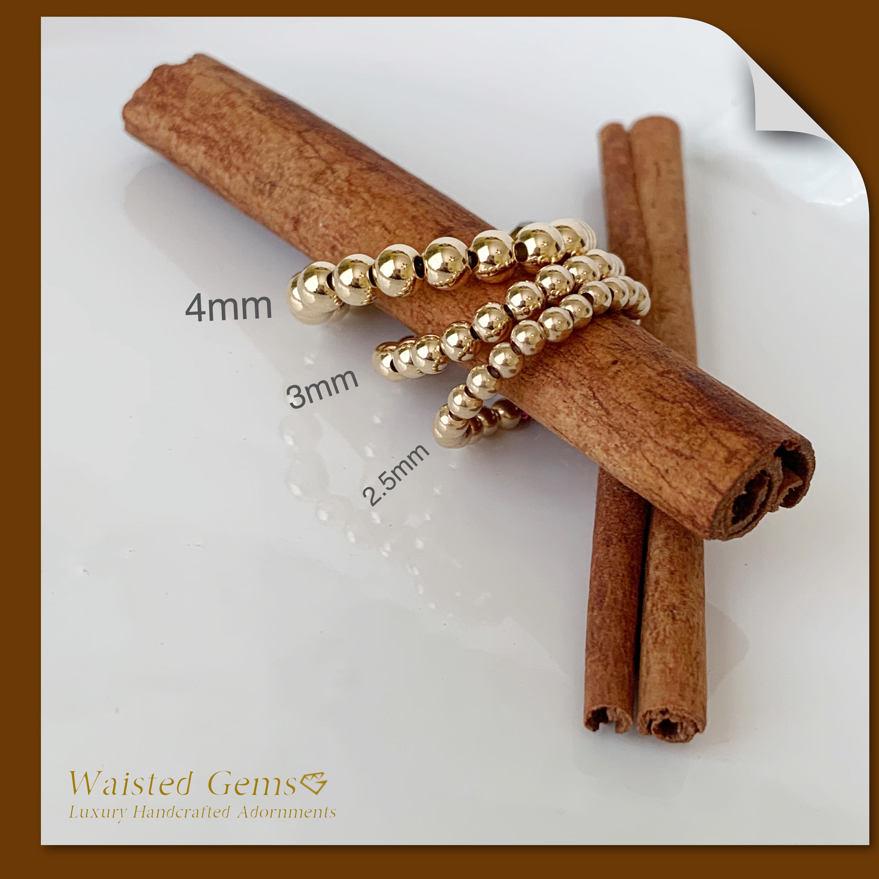 14k Gold Beaded Stretch Ring – Minimalist Stacking Ring in Solid Gold or Gold Filled