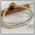 14k Gold Filled Beaded Name Bracelet Custom Sterling Silver Letter Bracelet