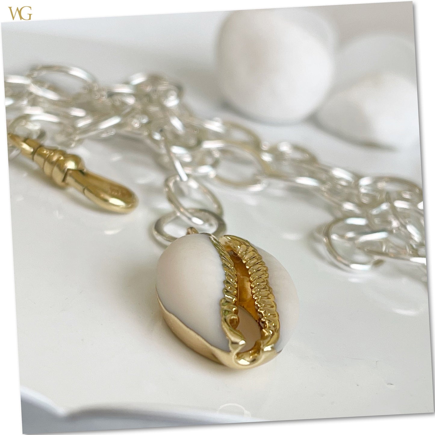 Large Link Statement Charm Necklace — Mixed Babes Collection