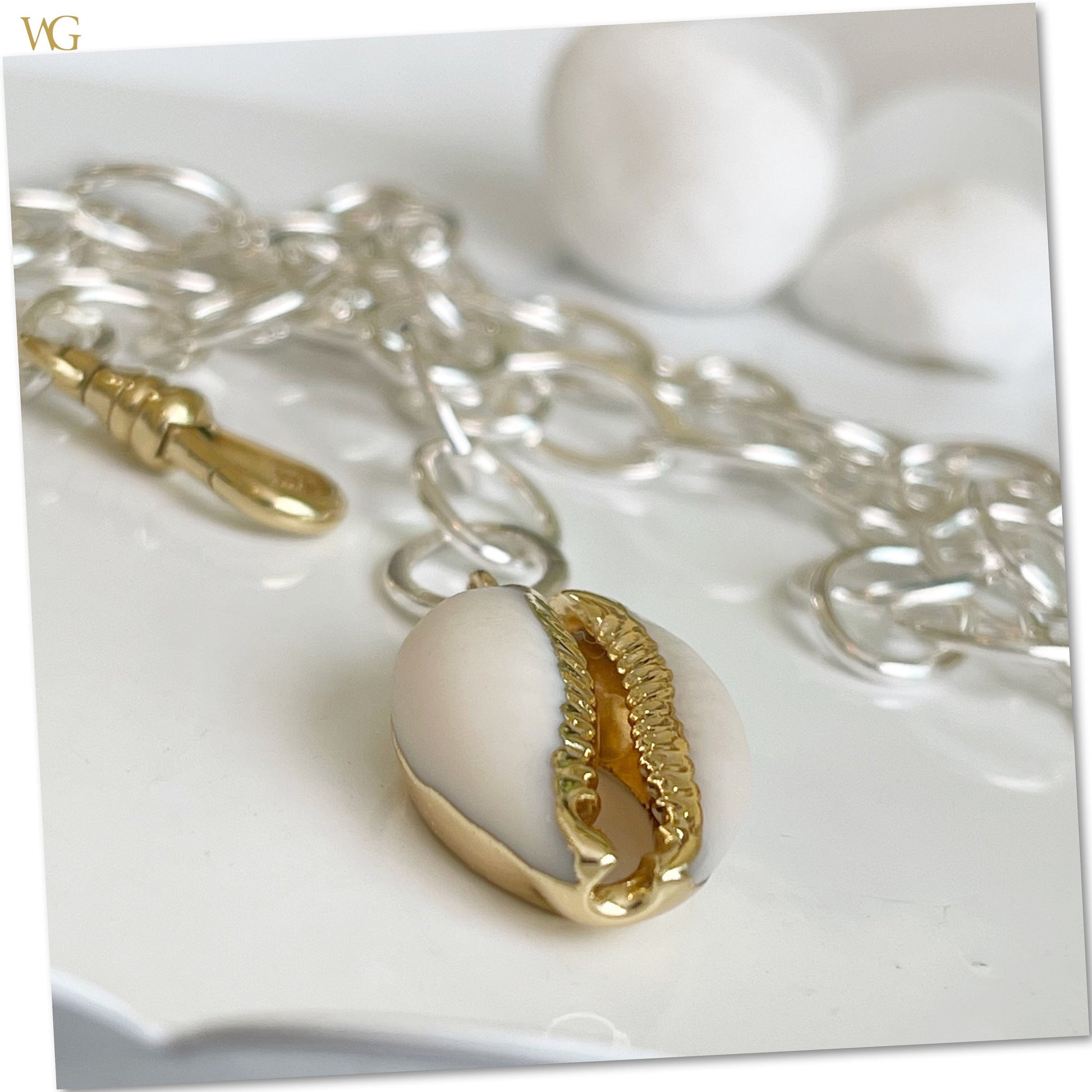 Large Link Statement Charm Necklace — Mixed Babes Collection