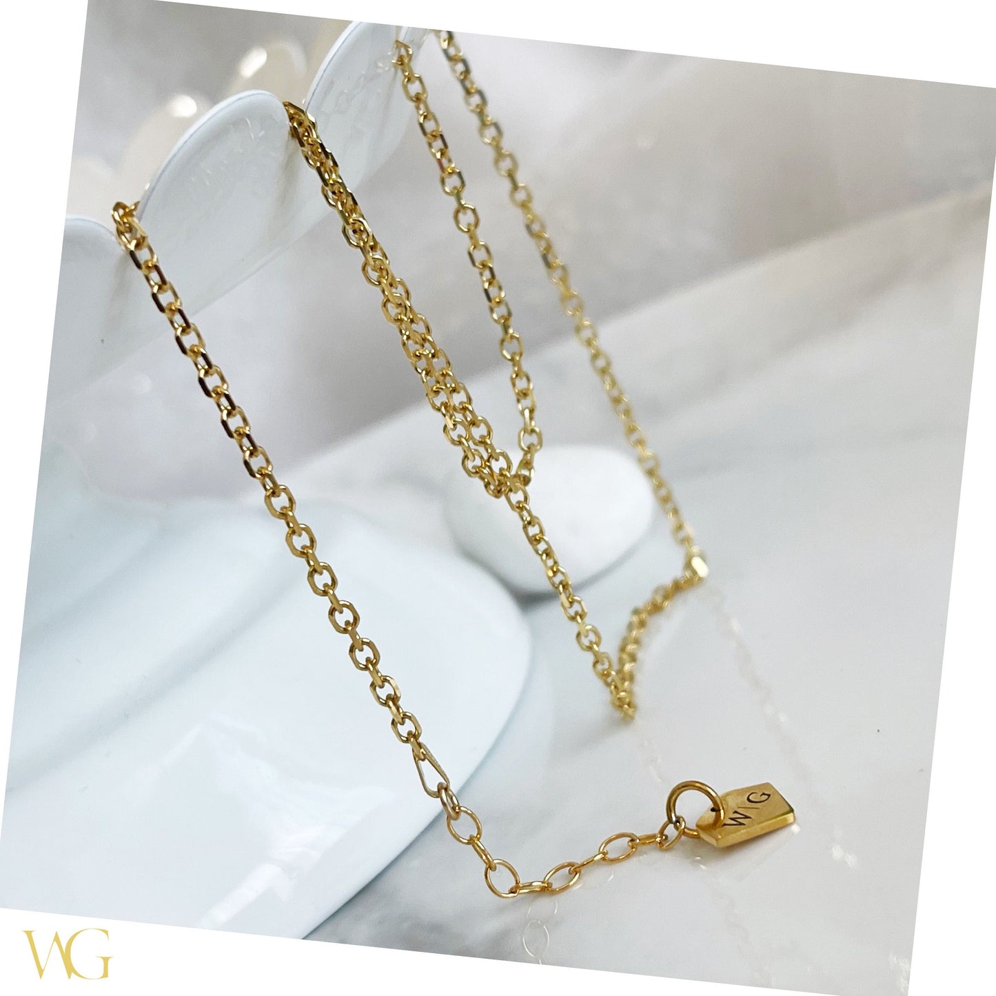 The 18k Solid Gold 1.8mm Diamond Cut Waist Chain