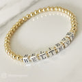 14k Gold Filled Beaded Name Bracelet Custom Sterling Silver Letter