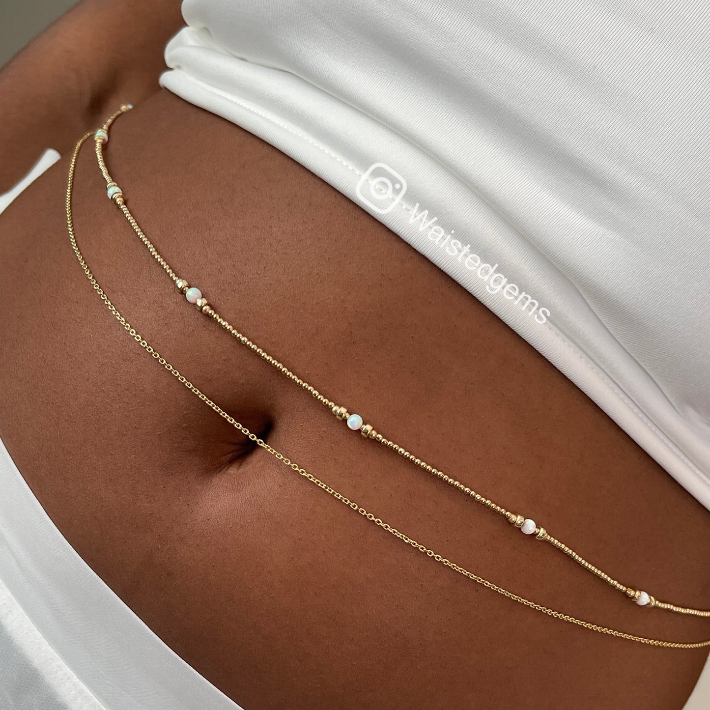 The 14k Solid Gold 2.2mm Diamond Cut Cable Waist Chain — Designer Collection