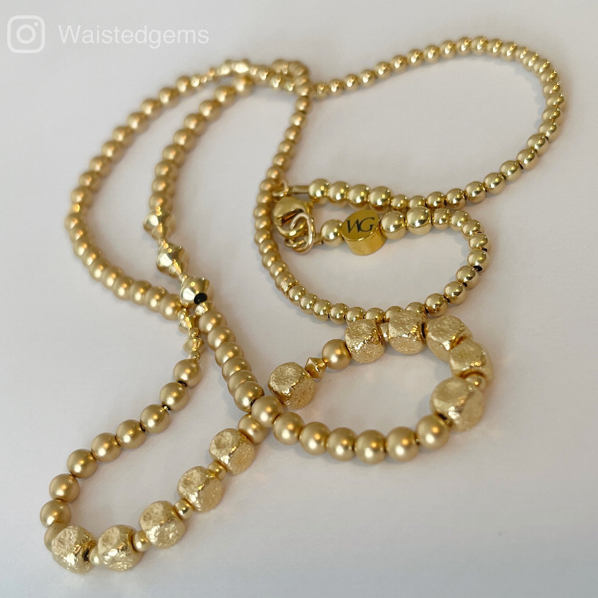 18k Solid Yellow Gold Waist Beads — Couture Body Jewelry
