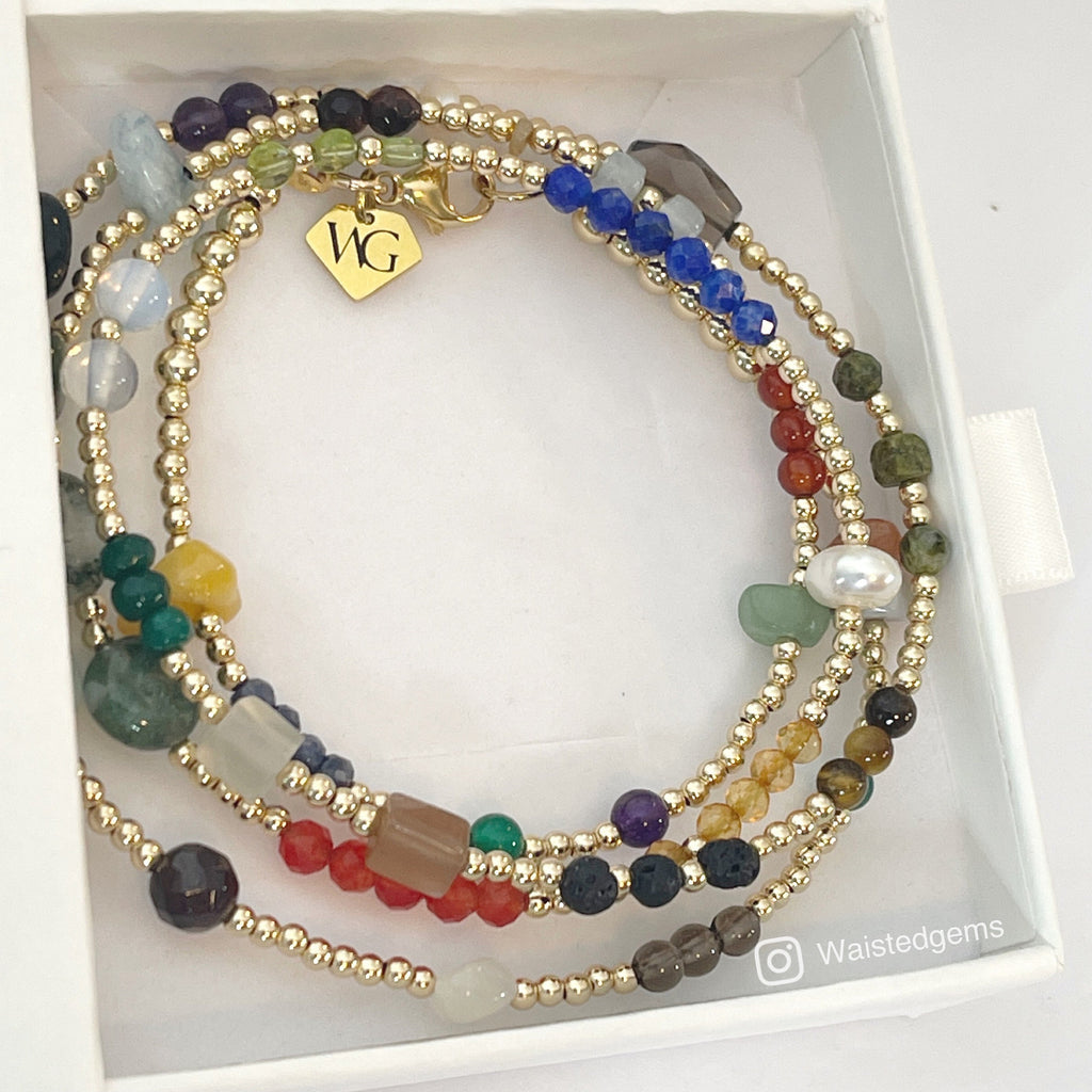 14k Gold Filled Waist Beads – Custom Gemstone Design