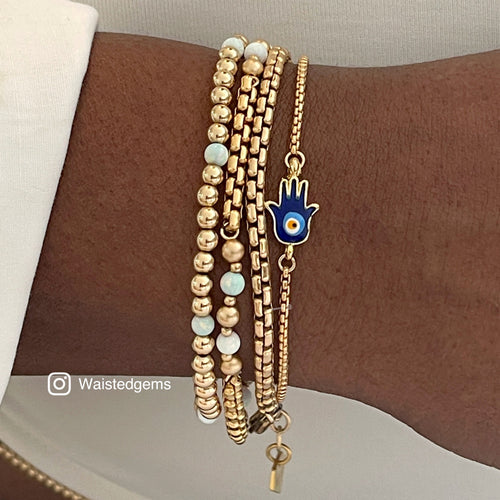 14k Gold Filled Bracelet – Venetian Rounded Box Chain