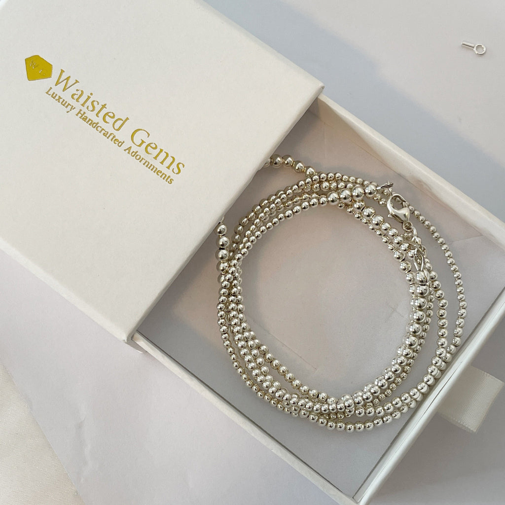 Sterling Silver Waist Beads – Plus Size Fit