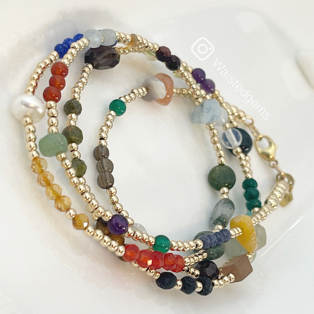 14k Gold Filled Waist Beads – Custom Gemstone Design