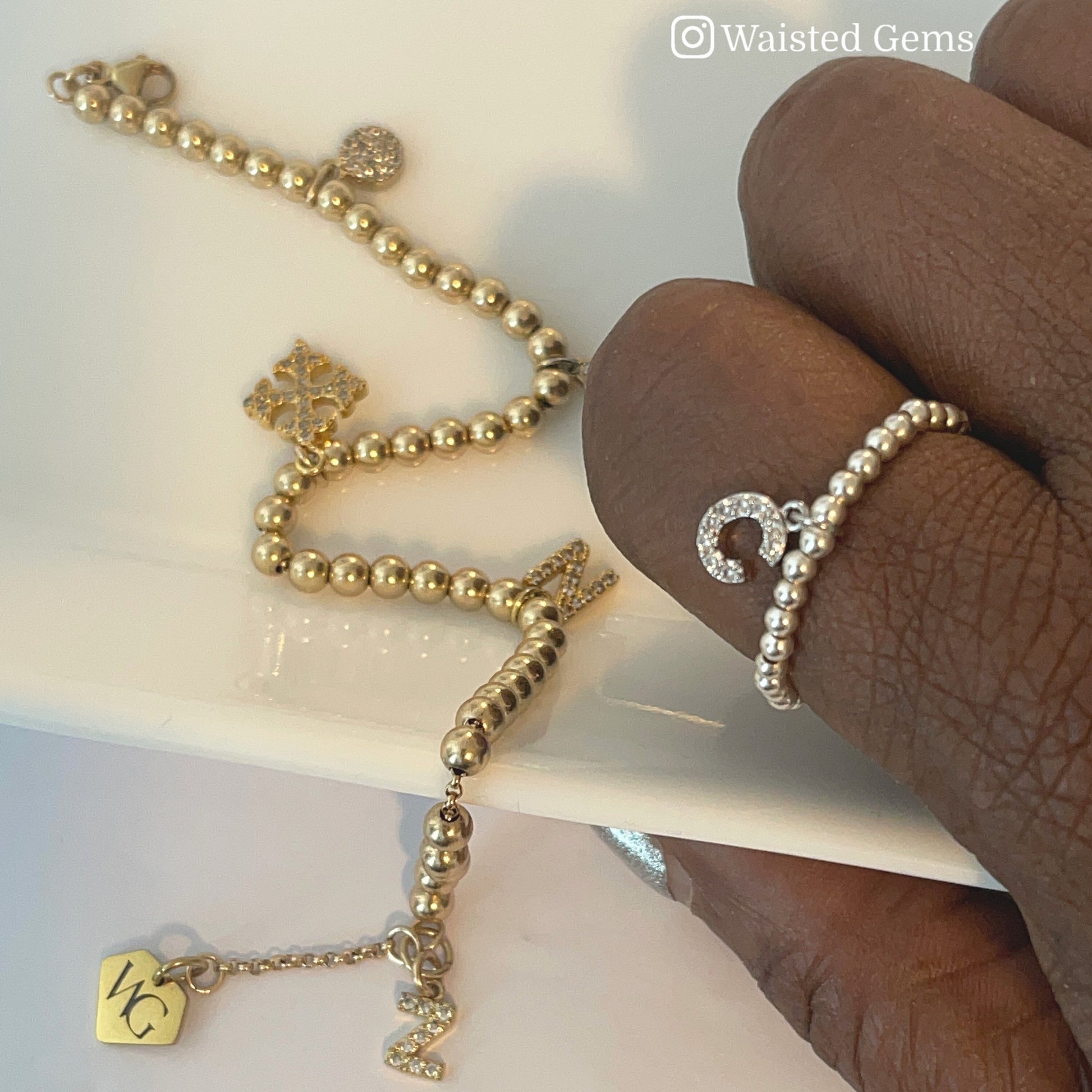 14k Solid Gold Initial Ring lifestyle