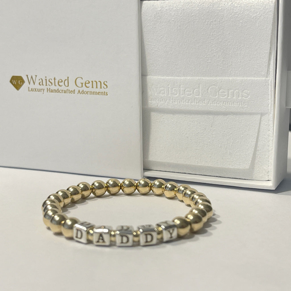 Gold Bead Name Bracelet lifestyle