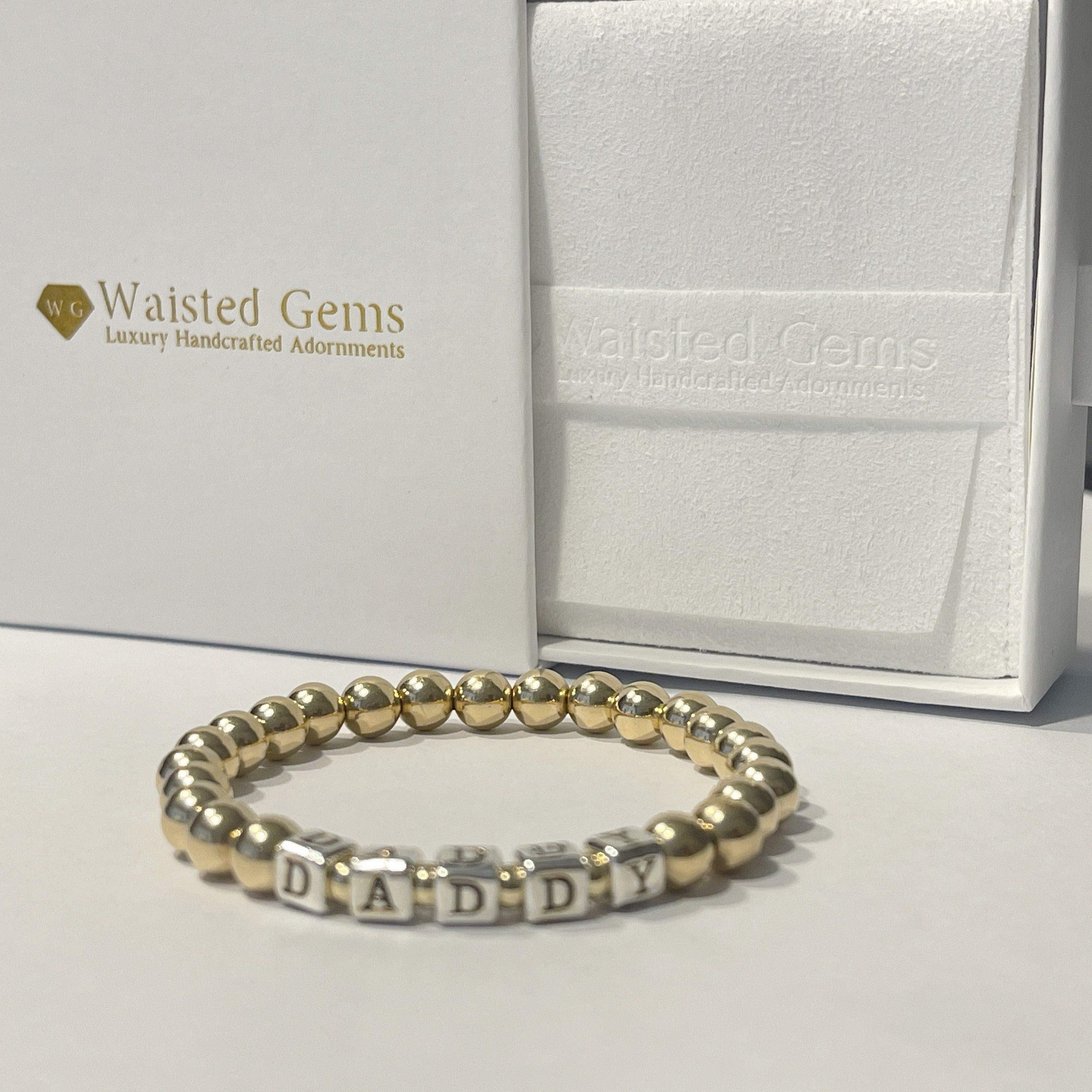Gold Bead Name Bracelet lifestyle