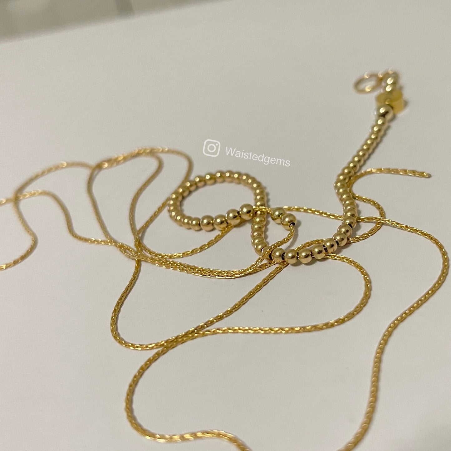 18k Solid Yellow Gold Waist Beads — Couture Body Jewelry