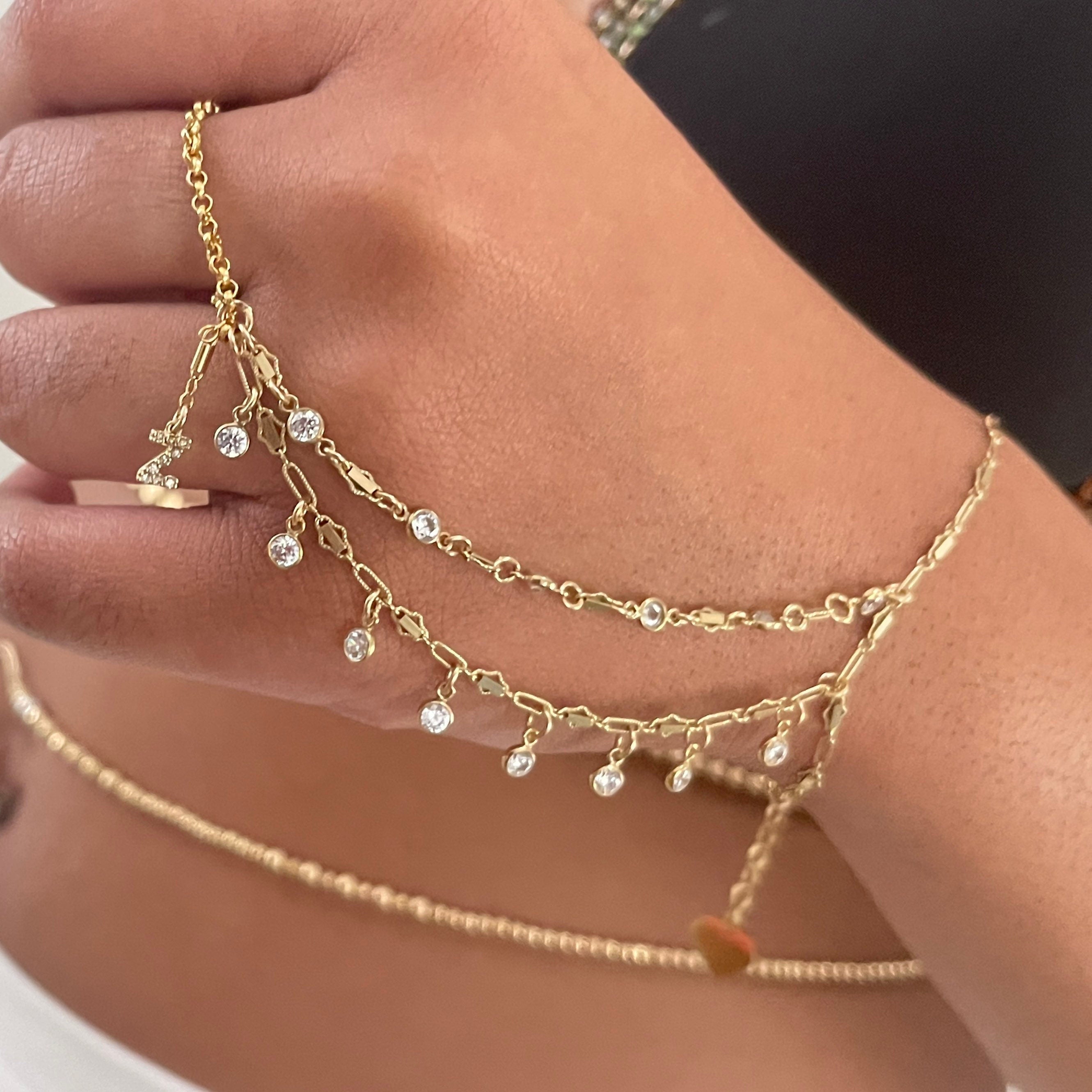 Gold Filled Hand Chain Bracelet detail