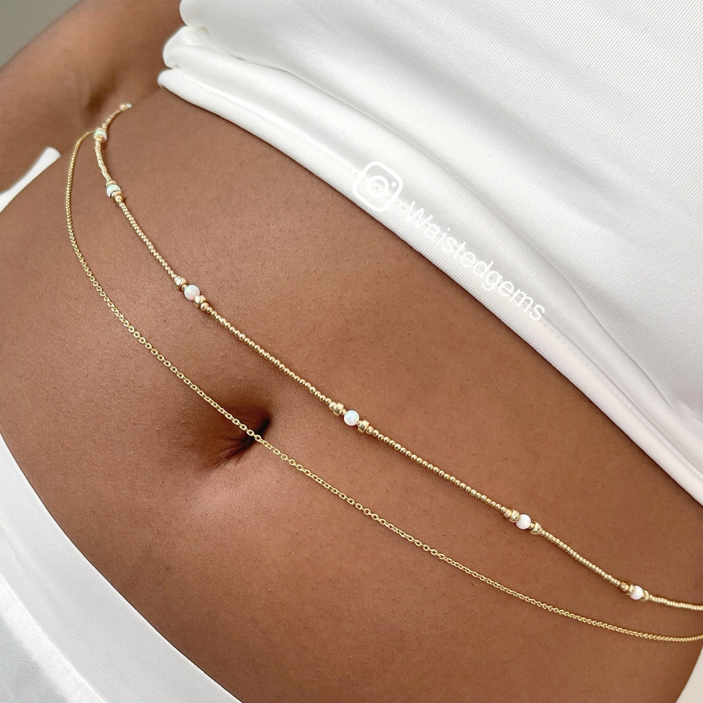 The 18k Solid Gold 1.8mm Diamond Cut Waist Chain