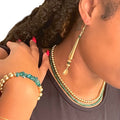 14k Gold Filled Onyx or Emerald Bold 7mm Beaded Bracelets
