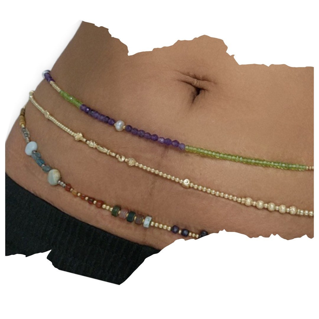 14k Gold Filled Waist Beads – Custom Gemstone Design
