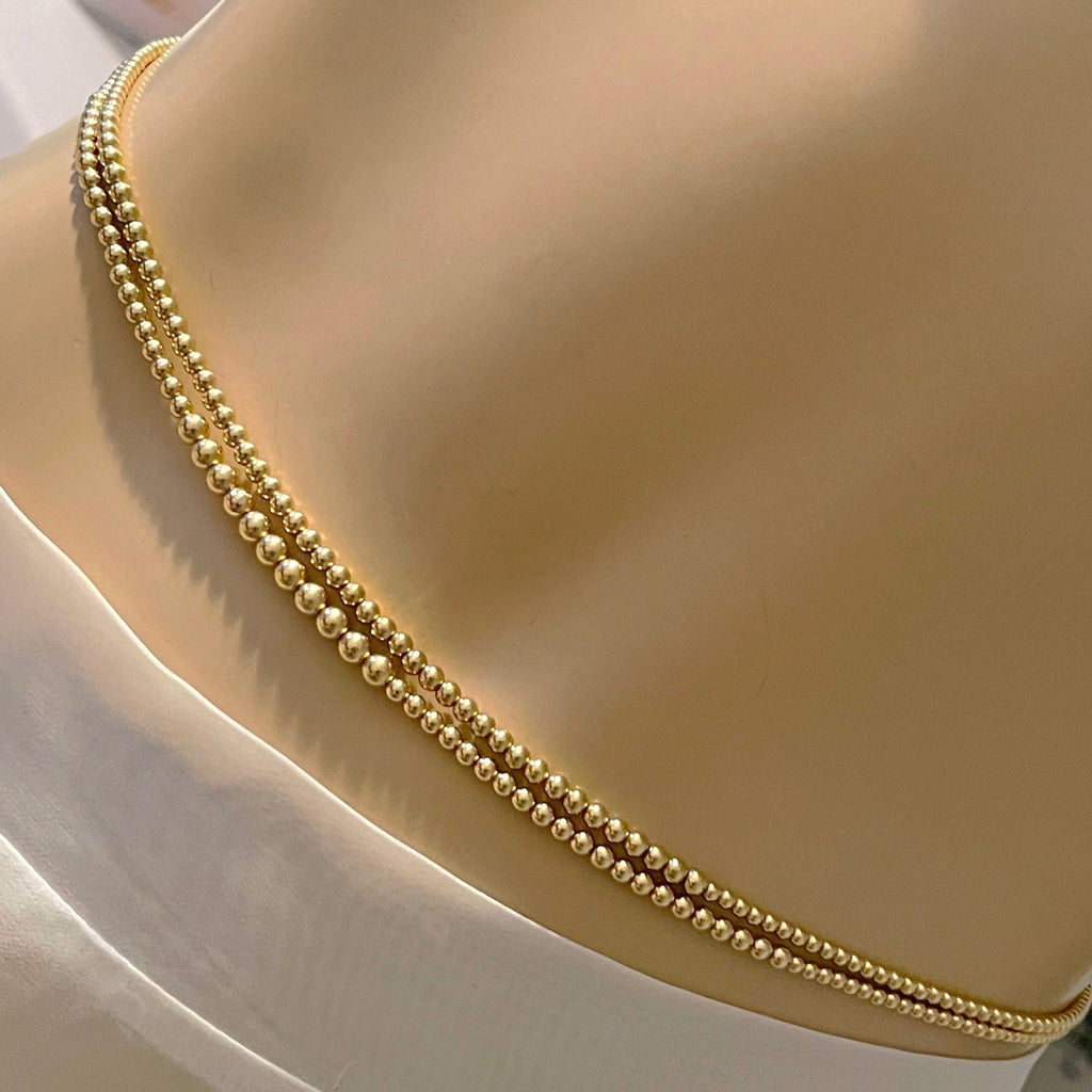 14k Gold Filled Double-Strand Waist Beads – Smooth Bead Detail