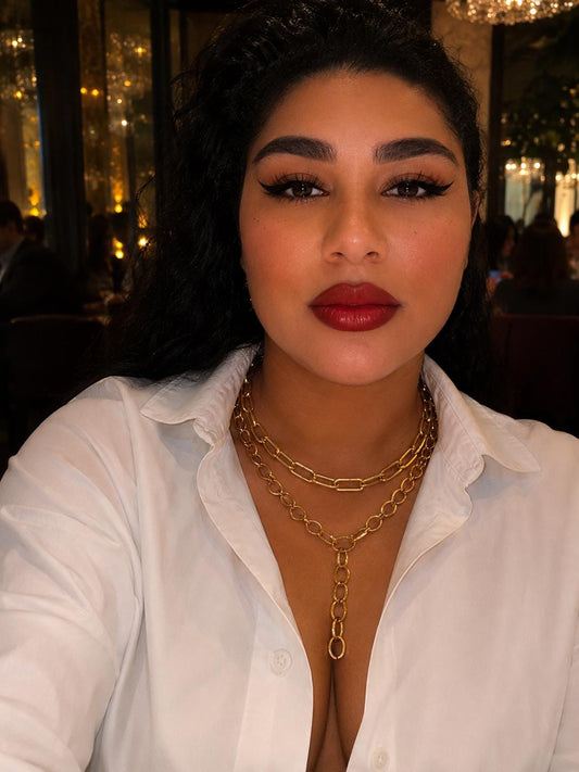 Large Link Statement Charm Necklace — Mixed Babes Collection