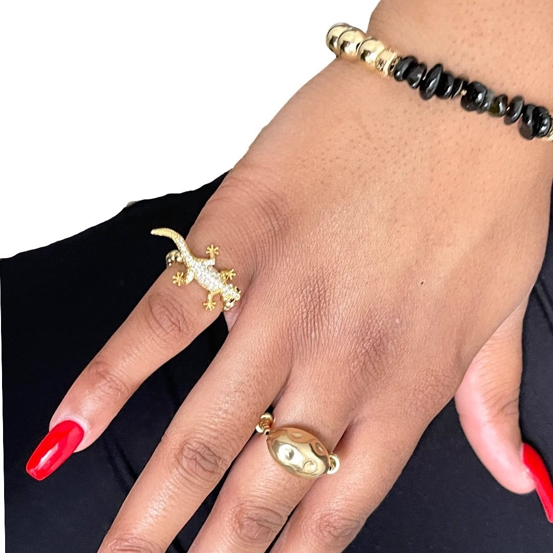 14k Gold Filled Onyx or Emerald Bold 7mm Beaded Bracelets