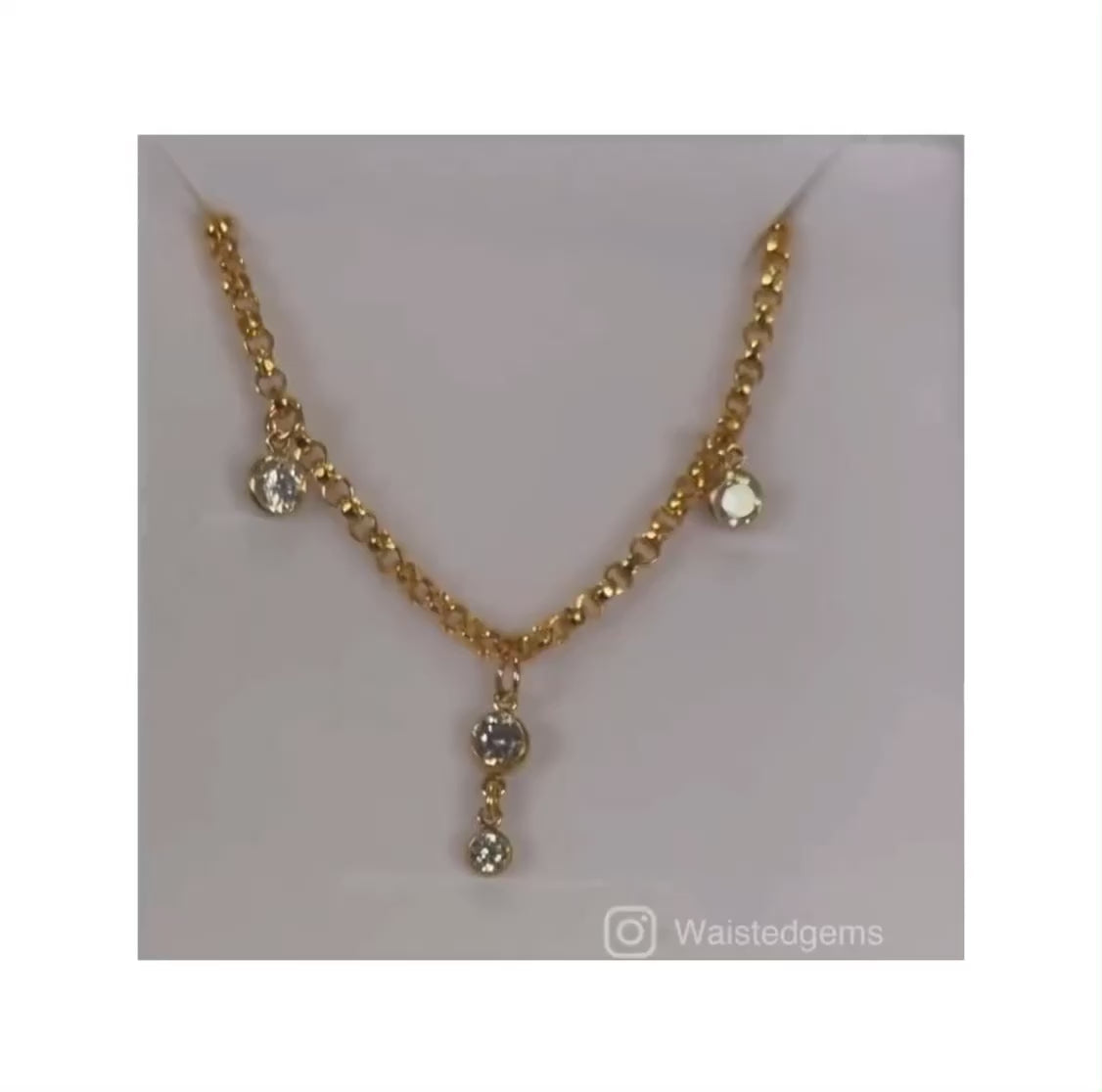14k Gold Filled Waist Chain – Crystal Rolo Detail