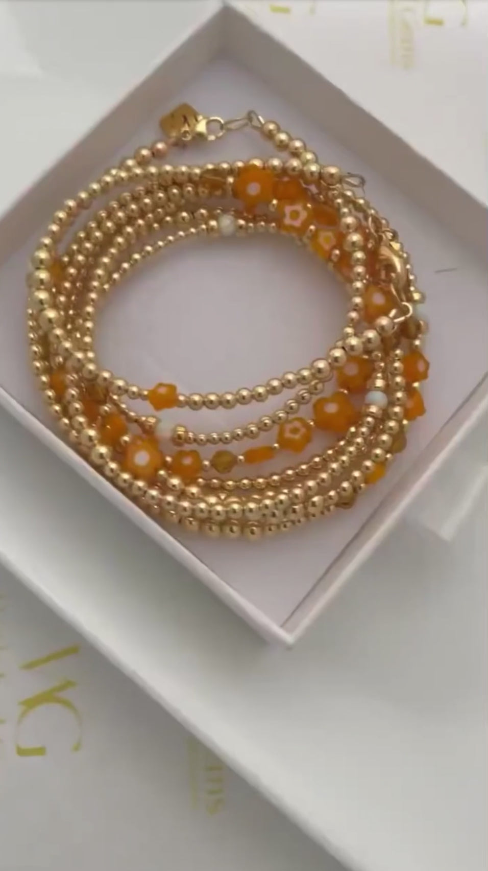 14k Gold Filled Waist Beads – Flower Detail