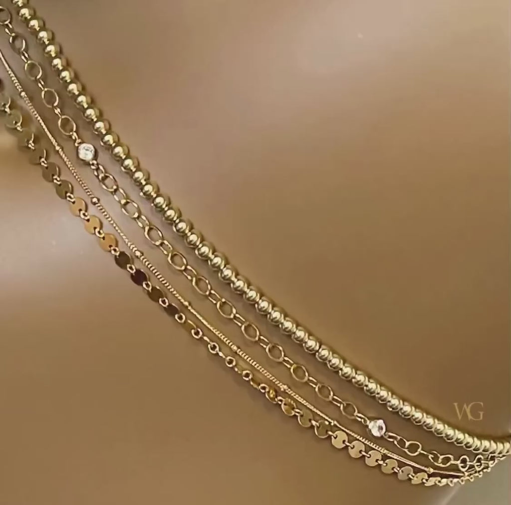 14k Gold Filled Multi -Strand Layered Waist Chain