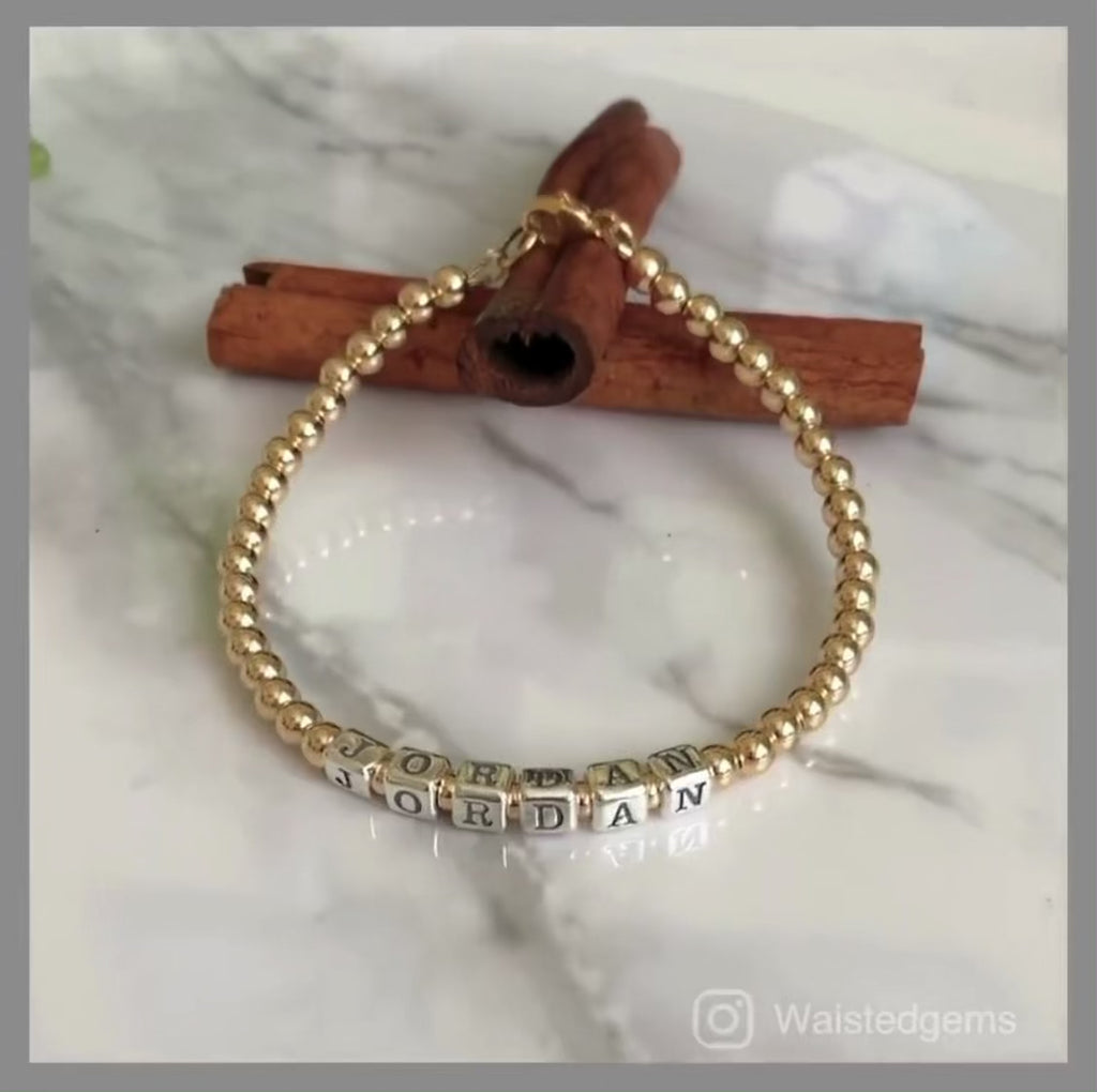 14k Gold Filled Name Bracelet – Lobster Clasp Chain Design