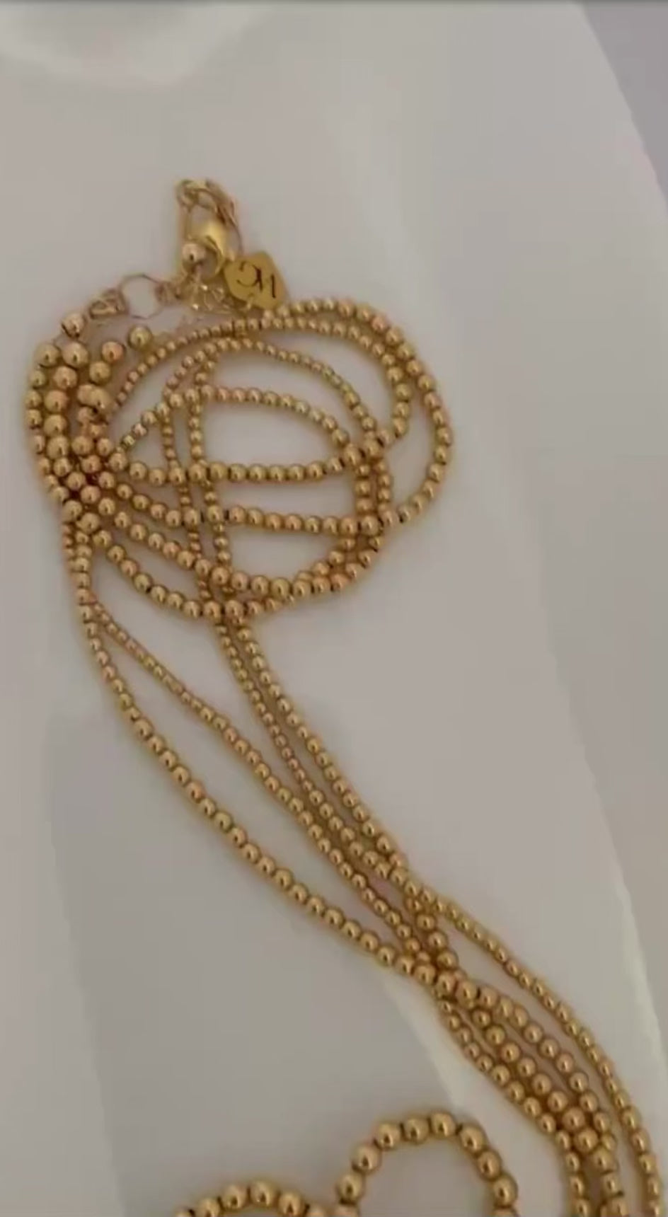 14k Gold Filled Double-Strand Waist Beads – Smooth Bead Detail