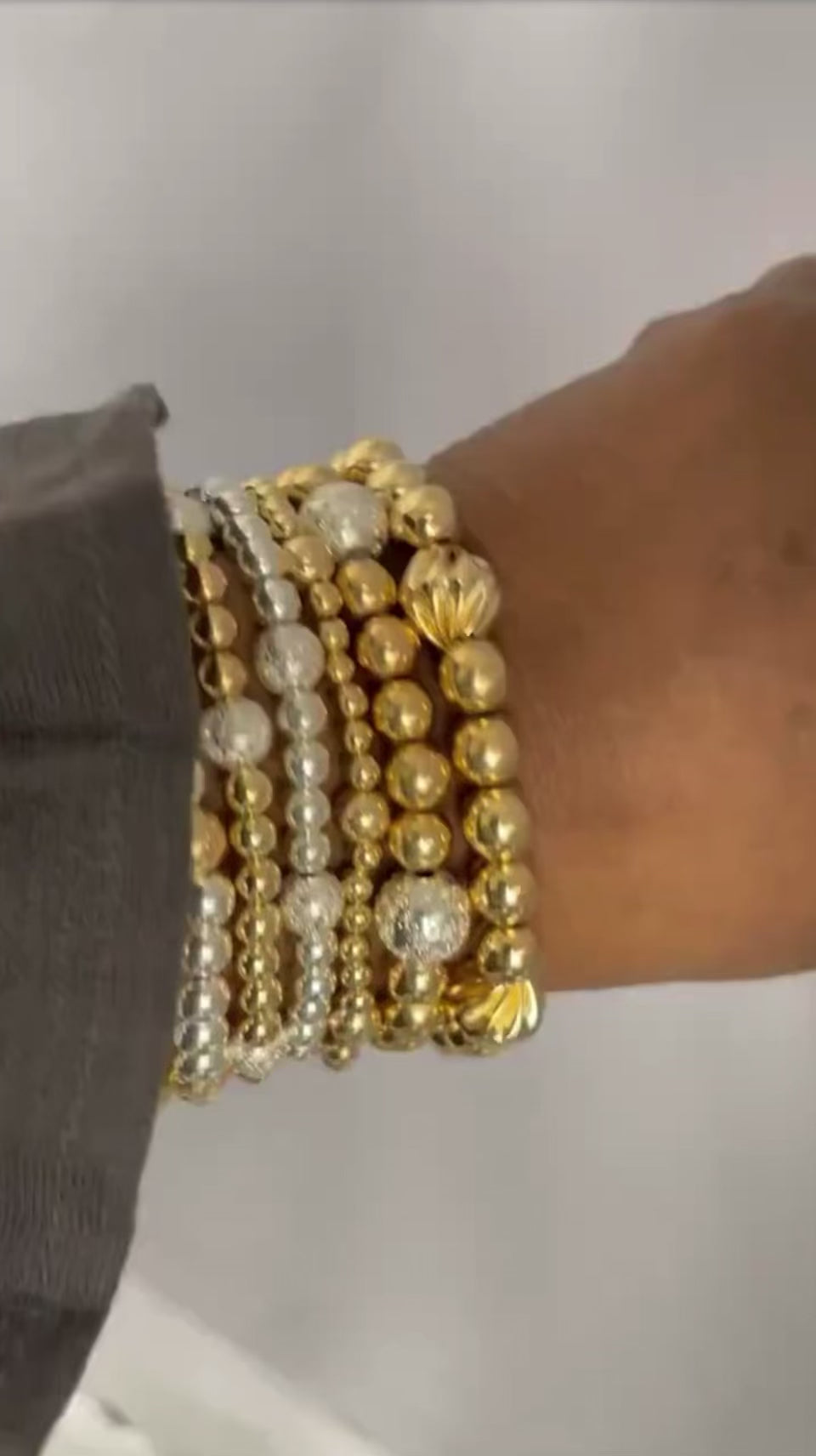 14k Gold Filled & Sterling Silver Stacking Bracelets – Two-Tone 3-Piece Set