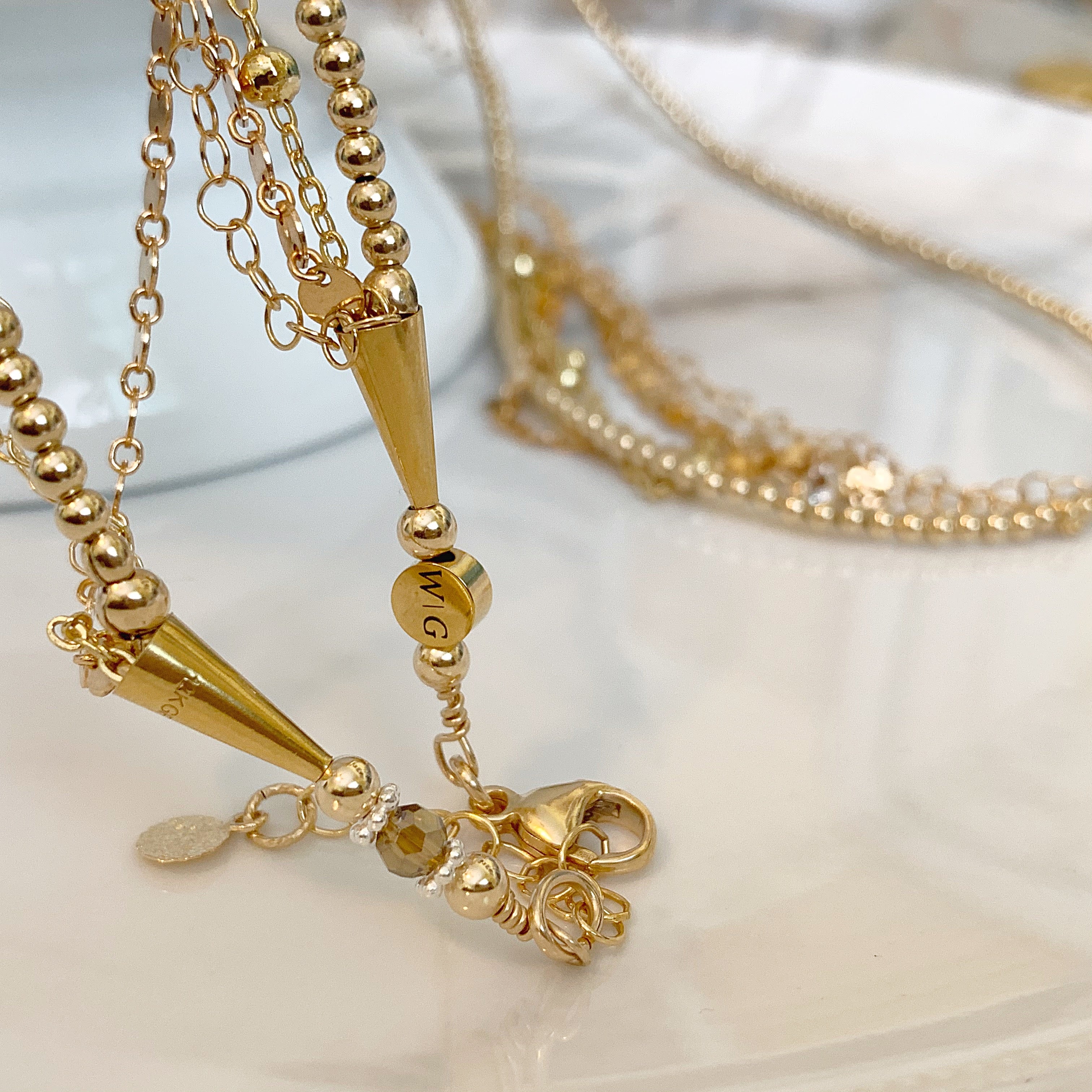 14k Gold Filled Multi -Strand Layered Waist Chain