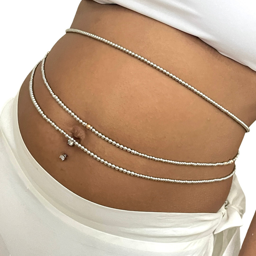 14k Yellow Gold Waist Bead styled